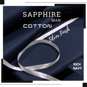 SILVER FINISH SAPPHIRE COTTON