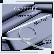 SILVER FINISH SAPPHIRE COTTON