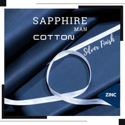 SILVER FINISH SAPPHIRE COTTON